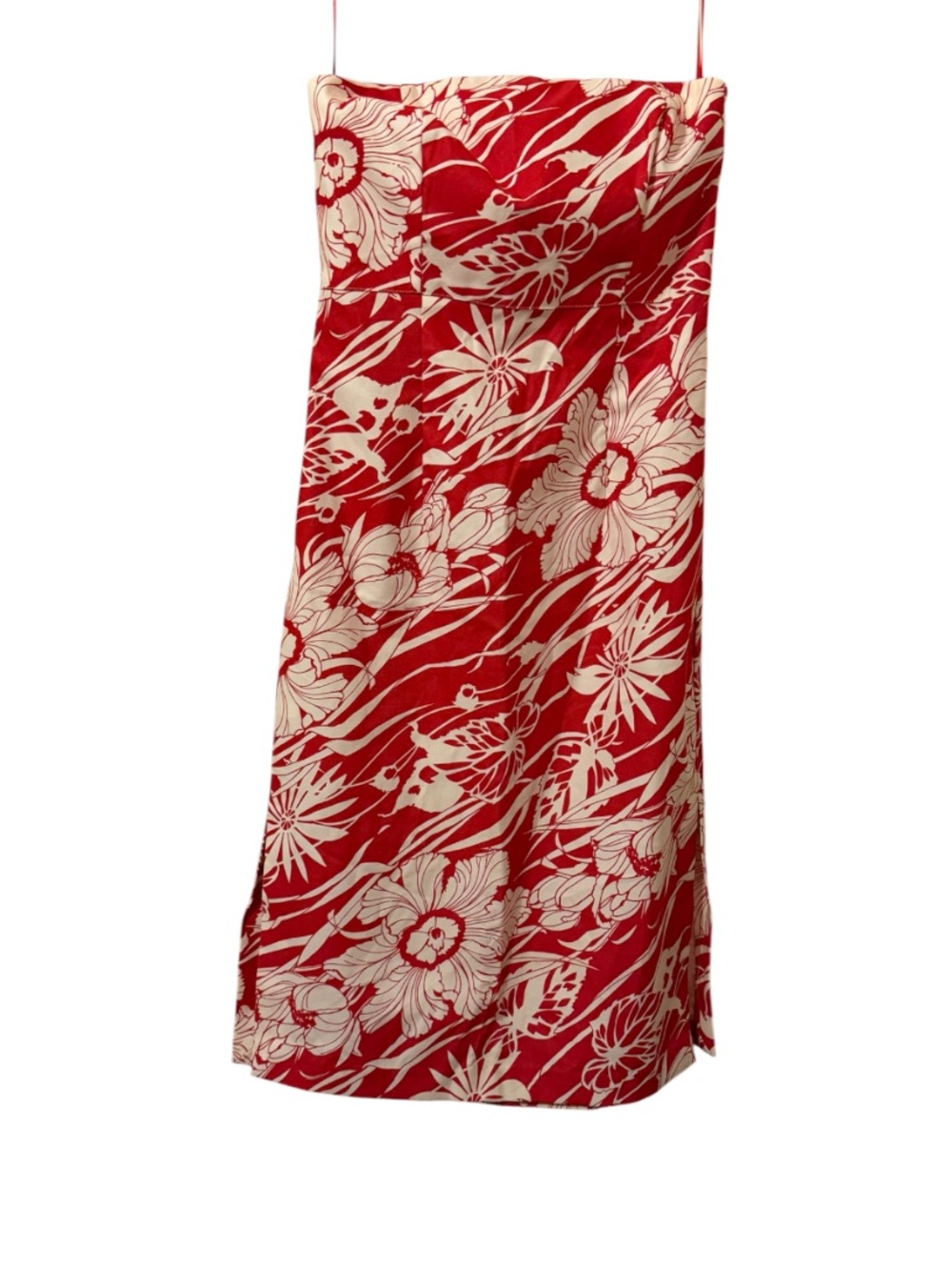Vintage Express Stretch Rare Strapless Hawaiian Modern Midi Dress⭐️⭐️⭐️⭐️⭐️ - Picture 6 of 10
